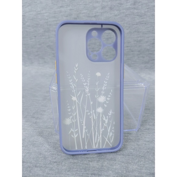 🎉 3/$20 2x 👯‍♀️Host Pick⚡️Purple Trim, ‘Frosted’ Floral Back Case- iPhone 13 Pro - Picture 5 of 11